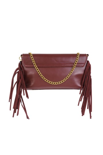 Achterkant wijnrood schoudertasje