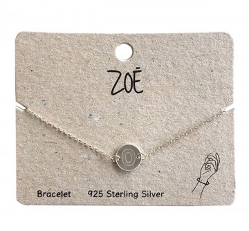 Armband   letter o   initiaal   925 sterling zilver