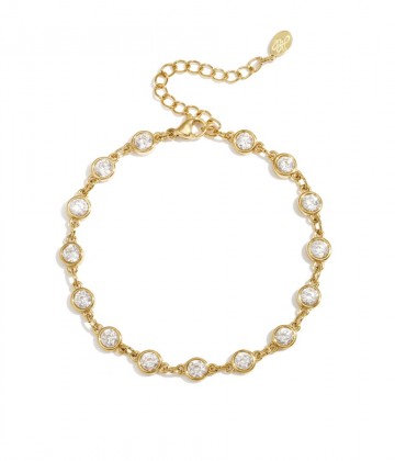 Armband met ronde zirkonia steentjes