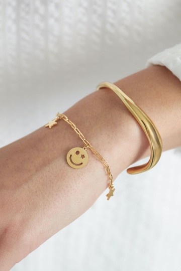 Armband smiley knipoog