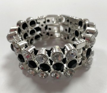 Armband zilverkleurig zwart