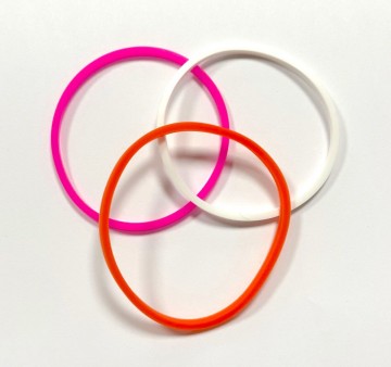 Armbanden set roze oranje wit
