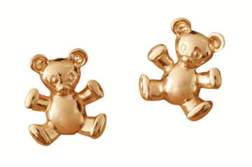 Beertjes oorbellen goudkleurig