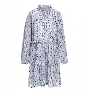 Blauw jurkje met ruches