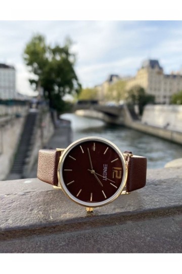 Choco kleurig horloge ernest