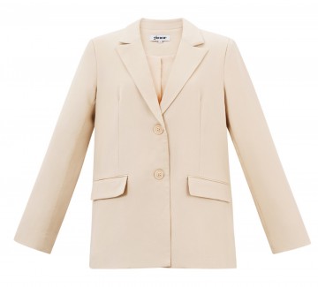 Creme kleurige blazer met strikjes