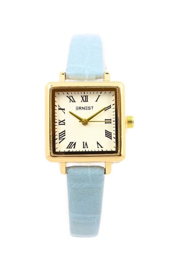 Ernest horloge   blauw goudkleurig