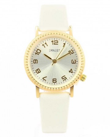 Ernest horloge   dore serra   wit goudkleurig