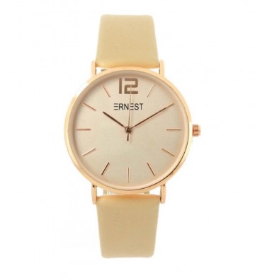 Ernest horloge   rosekleurig beige