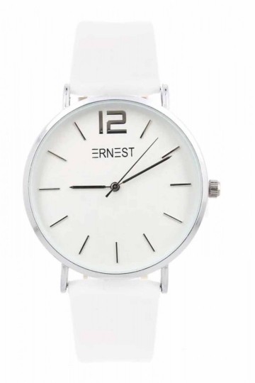 Ernest horloge   wit zilverkleurig