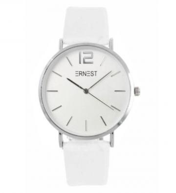 Ernest horloge   wit zilverkleurig