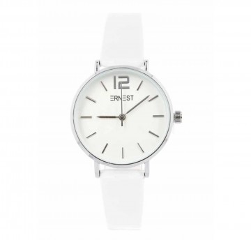 Ernest horloge   zilverkleurig wit 0