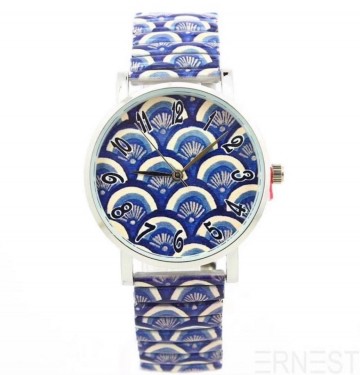 Ernest horloge  peacock donkerblauw