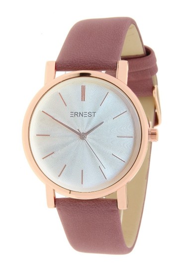 Ernest horloge donker oudroze rose