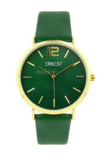 Ernest horloge donkergroen goudkleurig