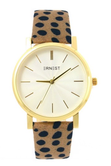 Ernest horloge dots beige