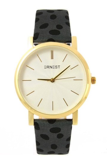 Ernest horloge dots zwart
