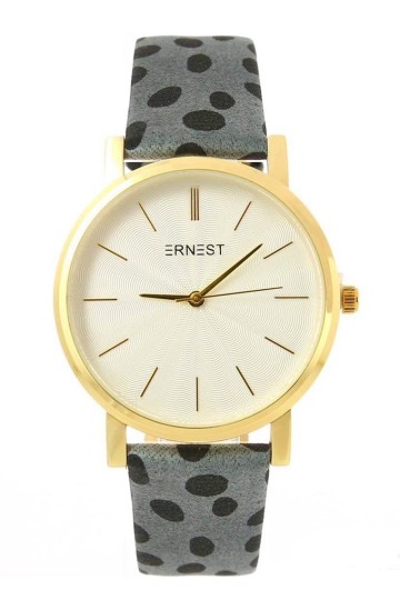 Ernest horloge grijs dots