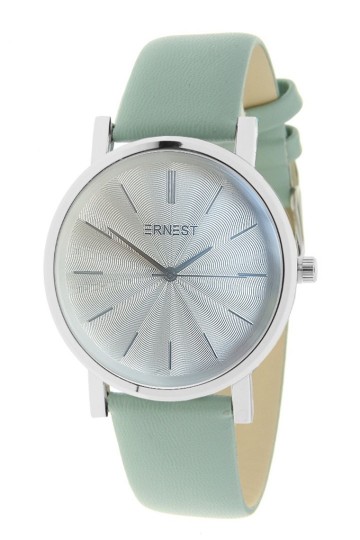 Ernest horloge groen zilverkleurig 0