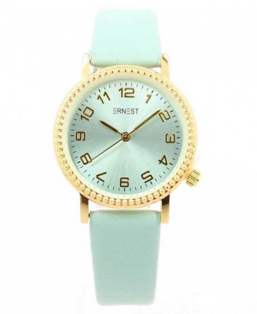 Ernest horloge mintkleurig goudkleurig