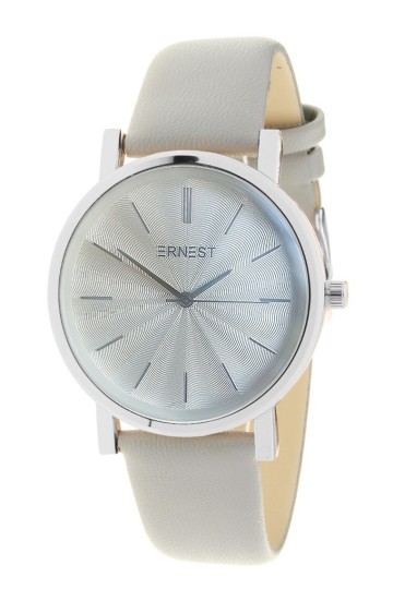 Ernest horloge zilverkleurig lichtgrijs