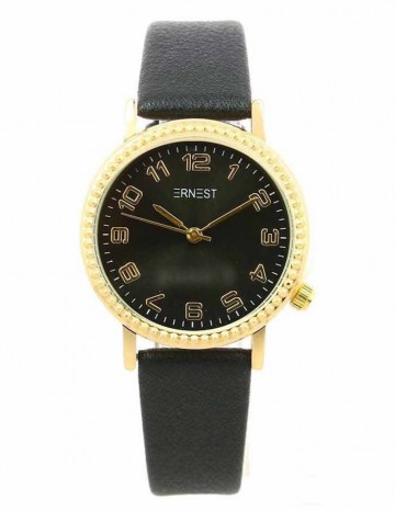 Ernest horloge zwart goudkleurig