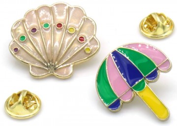 Fashion pins paraplu en schelp 0