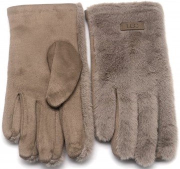 Fluffy winter handschoenen   bruin