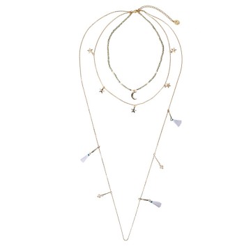 Galaxy ketting met sterren maan en kwastjes