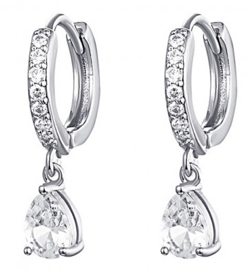 Gold plated oorbellen   met zirkonia steentjes