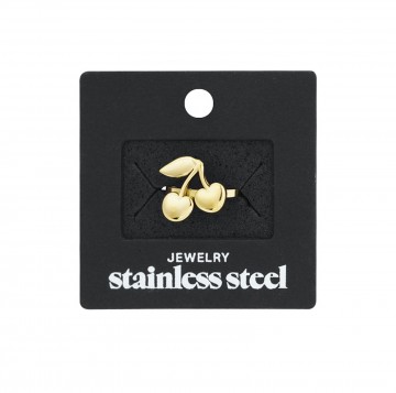 Goudkleurige kersen ring