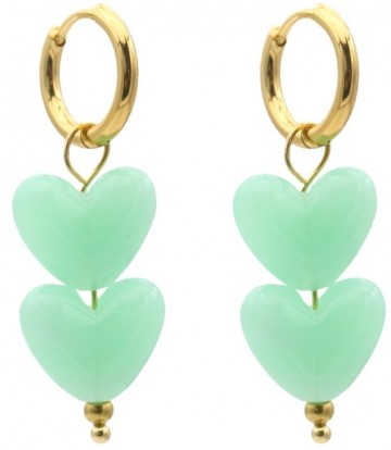 Groene hartjes oorbellen