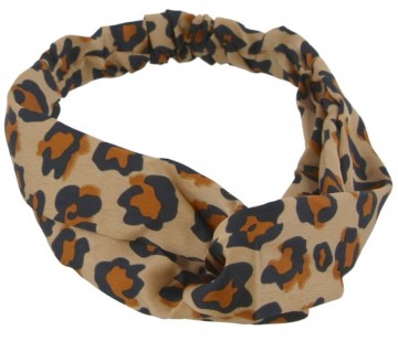 Haarband met luipaard print   bruin