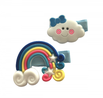 Haarclipjes regenboog 