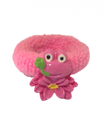 Haarelastiek kikker roze