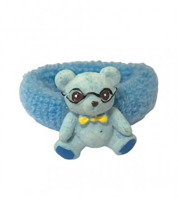 Haarelastiekje blauw met beertje