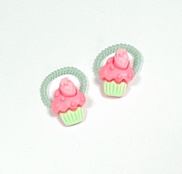 Haarelastiekjes   cupcakes   groen roze
