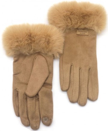 Handschoenen bruin   fake fur
