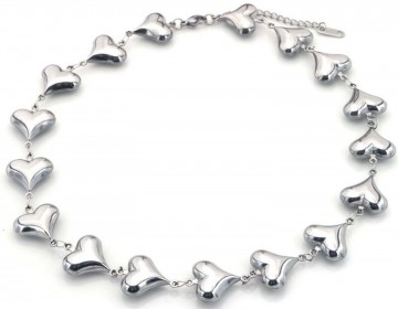 Hartjes ketting zilverkleurig