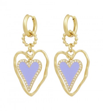 Hartjes oorbellen   stainless steel   goudkleurig