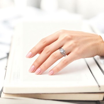 Hartjes ring   rvs   zilverkleurig