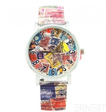 Horloge stamps multicolor