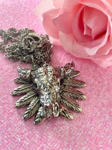 Koe ketting zilverkleurig