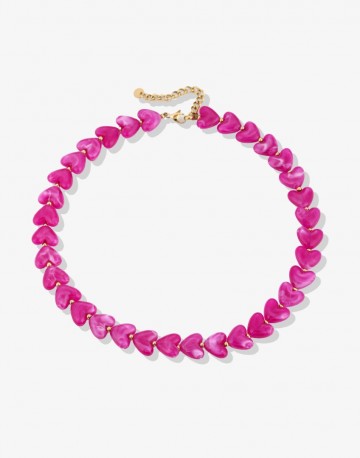 Roze hartjes ketting