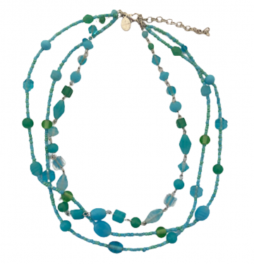 Ketting   blauwe kralen