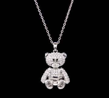 Ketting beertje zilverkleurig