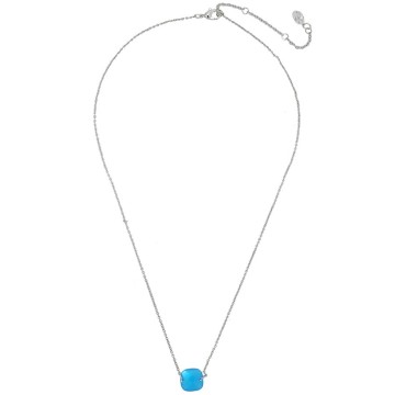 Ketting blauwe steen zilverkleurig