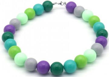 Ketting groen paars   beaded