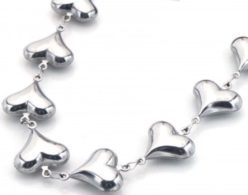 Ketting hartjes stainless steel