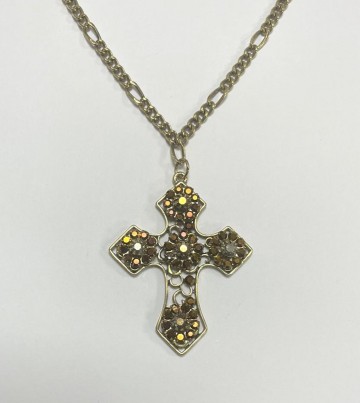Ketting kruis   goudkleurig